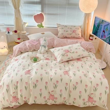 91家纺网 家纺一手货源 找家纺 （总）昔可 2023新款全棉少女心系列四件套