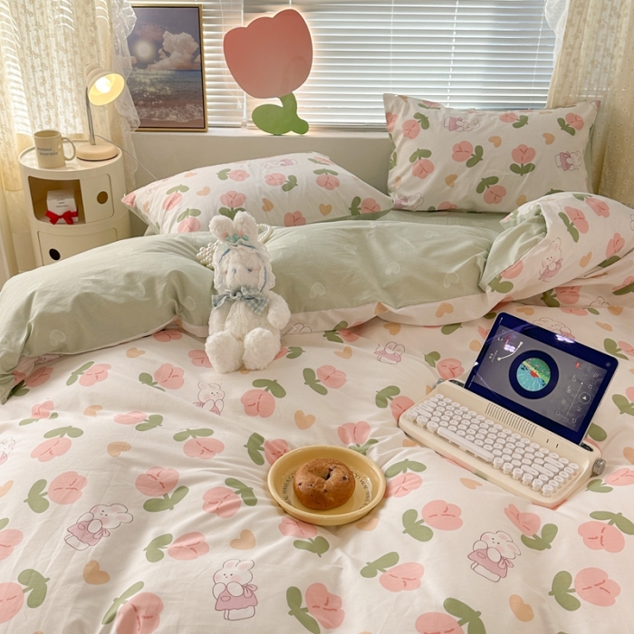 91家纺网 家纺一手货源 找家纺 （总）昔可 2023新款全棉少女心系列四件套