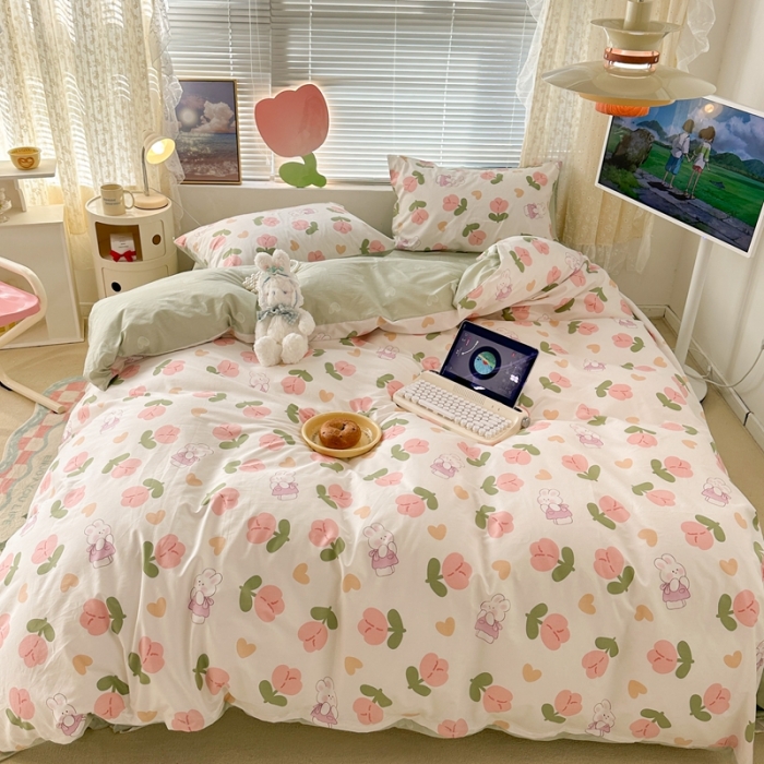 91家纺网 家纺一手货源 找家纺 （总）昔可 2023新款全棉少女心系列四件套