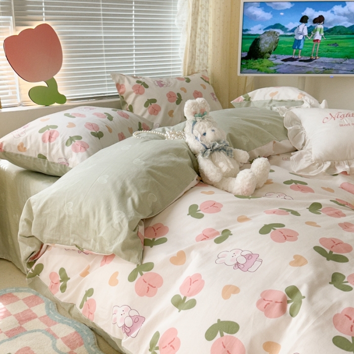 91家纺网 家纺一手货源 找家纺 （总）昔可 2023新款全棉少女心系列四件套