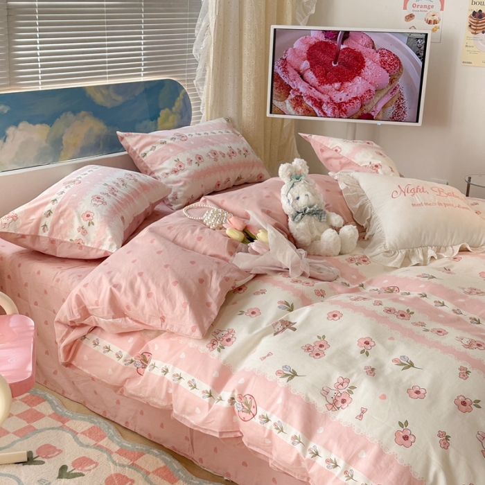 91家纺网 家纺一手货源 找家纺 昔可 2023新款全棉四件套 安妮小兔