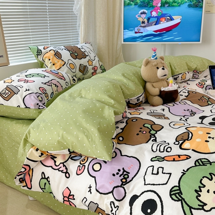 91家纺网 家纺一手货源 找家纺 昔可 2023新款全棉四件套 萌物星球