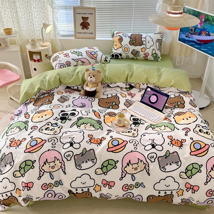 91家纺网 家纺一手货源 找家纺 昔可 2023新款全棉四件套 萌物星球