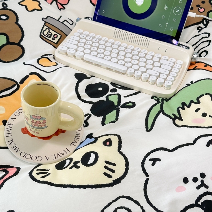 91家纺网 家纺一手货源 找家纺 昔可 2023新款全棉四件套 萌物星球