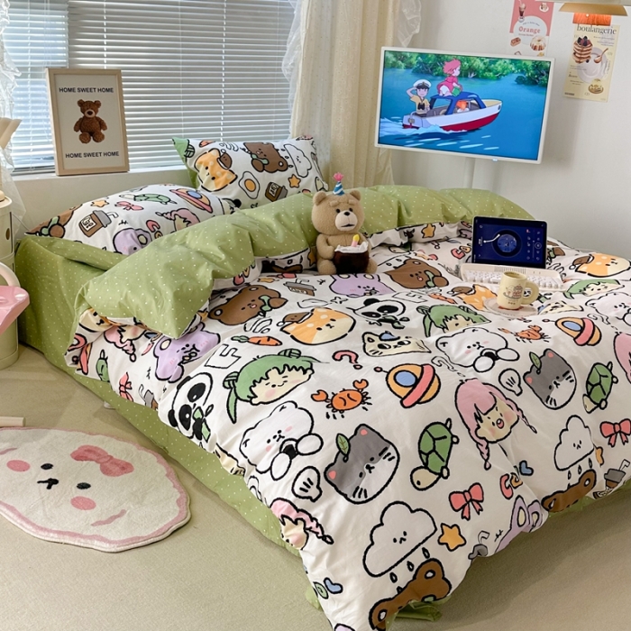 91家纺网 家纺一手货源 找家纺 昔可 2023新款全棉四件套 萌物星球