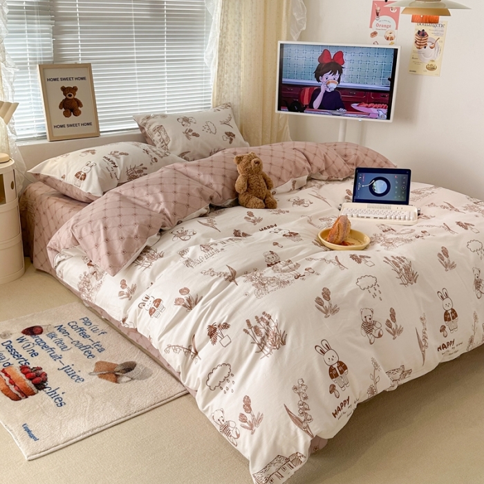 91家纺网 家纺一手货源 找家纺 昔可 2023新款全棉四件套 童话公主