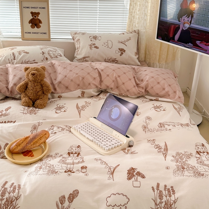 91家纺网 家纺一手货源 找家纺 昔可 2023新款全棉四件套 童话公主