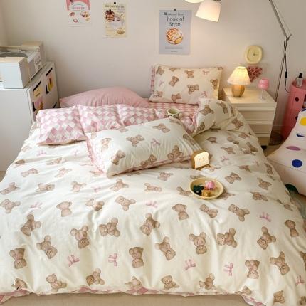 91家纺网 家纺一手货源 找家纺 （总）昔可 2023新款小清新全棉四件套