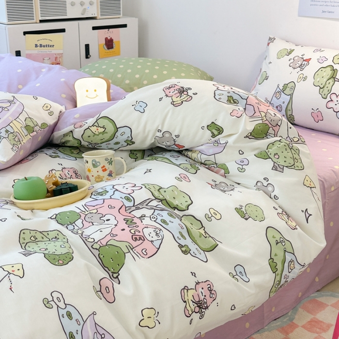 91家纺网 家纺一手货源 找家纺 （总）昔可 2023新款小清新全棉四件套