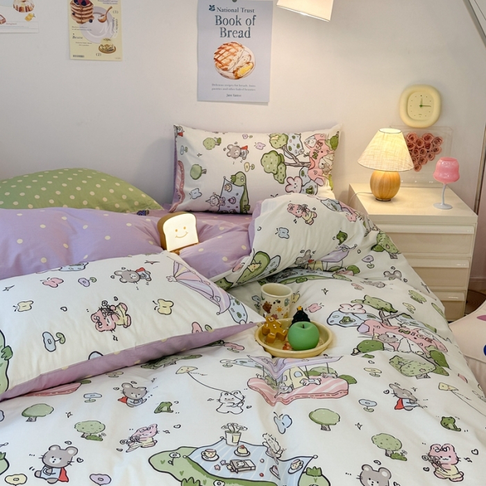 91家纺网 家纺一手货源 找家纺 （总）昔可 2023新款小清新全棉四件套