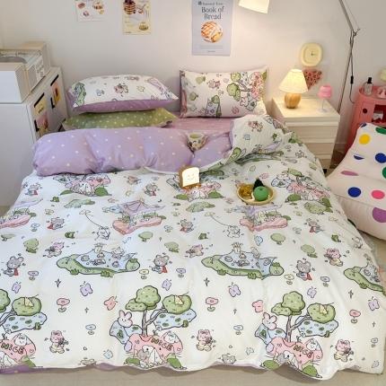 昔可 2023新款小清新全棉四件套 欢乐游乐园