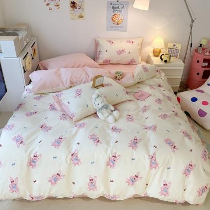 昔可 2023新款小清新全棉四件套 魔法兔