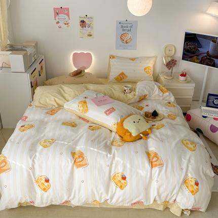 昔可 2023新款小清新全棉四件套 芝士奶酪
