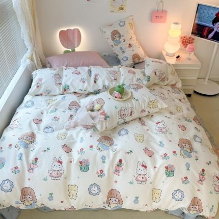 91家纺网 家纺一手货源 找家纺 昔可 2023新款可爱元气卧室新款全棉四件套 魔法仙女棒