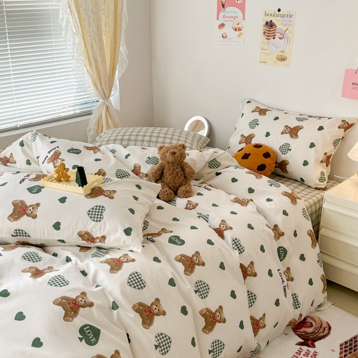 91家纺网 家纺一手货源 找家纺 （总）昔可 2023新款可爱元气卧室新款全棉四件套