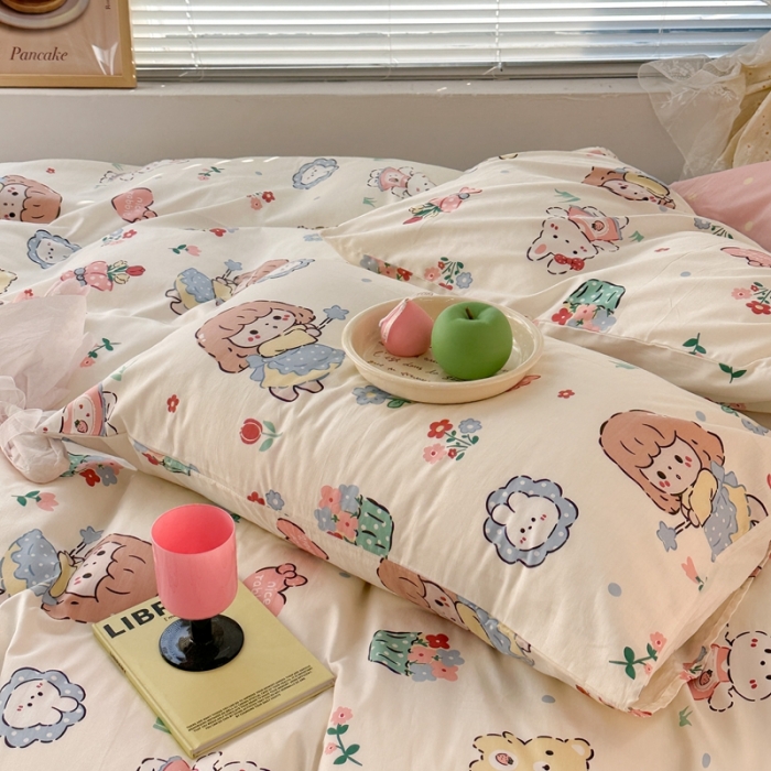 91家纺网 家纺一手货源 找家纺 昔可 2023新款可爱元气卧室新款全棉四件套 魔法仙女棒