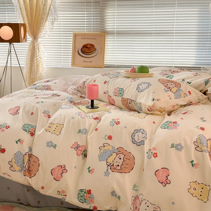 91家纺网 家纺一手货源 找家纺 昔可 2023新款可爱元气卧室新款全棉四件套 魔法仙女棒