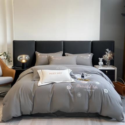 91家纺网 家纺一手货源 找家纺 （总）宇淳 2024新款亲肤刺绣绣花四件套-雨果玫瑰系列