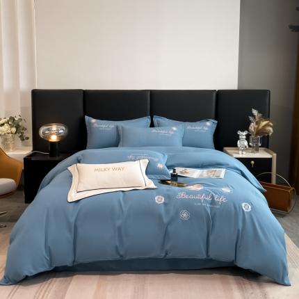 91家纺网 家纺一手货源 找家纺 （总）宇淳 2024新款亲肤刺绣绣花四件套-雨果玫瑰系列