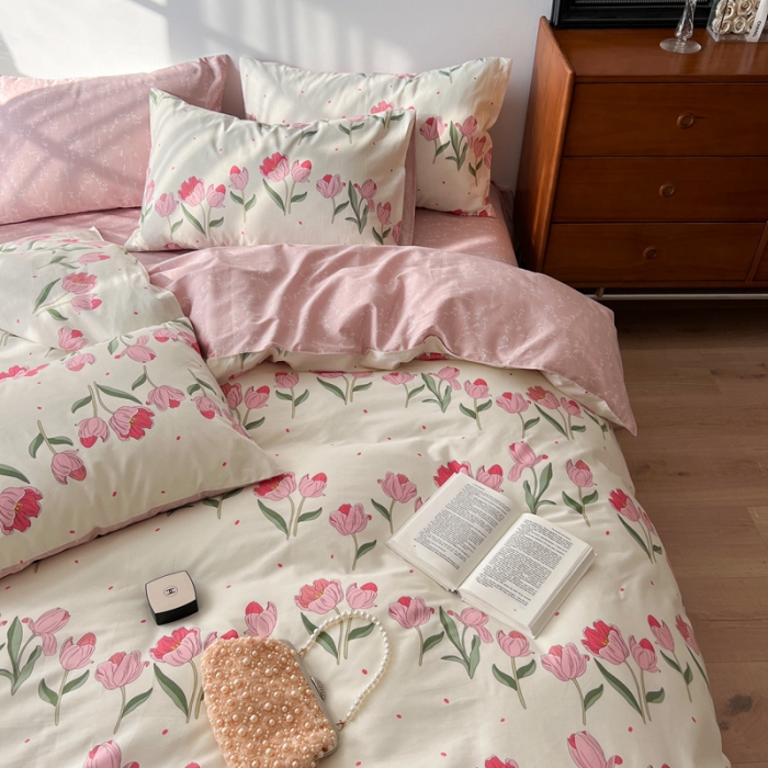 91家纺网 家纺一手货源 找家纺 （总新）呗旺鹿 2023新款13372舒适极简休闲风全棉纯棉印花四件套