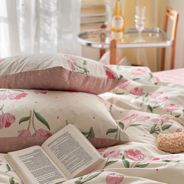 91家纺网 家纺一手货源 找家纺 （总新）呗旺鹿 2023新款13372舒适极简休闲风全棉纯棉印花四件套