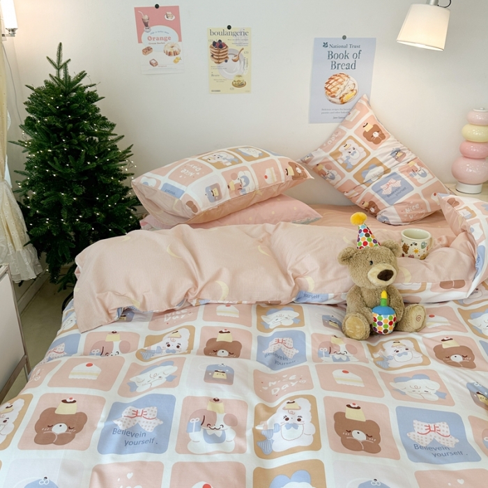 91家纺网 家纺一手货源 找家纺 昔可家纺 2023新款圣诞系列全棉四件套 可爱面包师