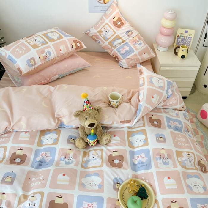 91家纺网 家纺一手货源 找家纺 昔可家纺 2023新款圣诞系列全棉四件套 可爱面包师