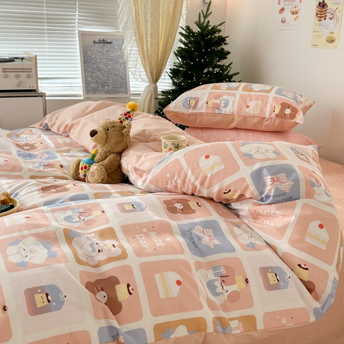 91家纺网 家纺一手货源 找家纺 昔可家纺 2023新款圣诞系列全棉四件套 可爱面包师