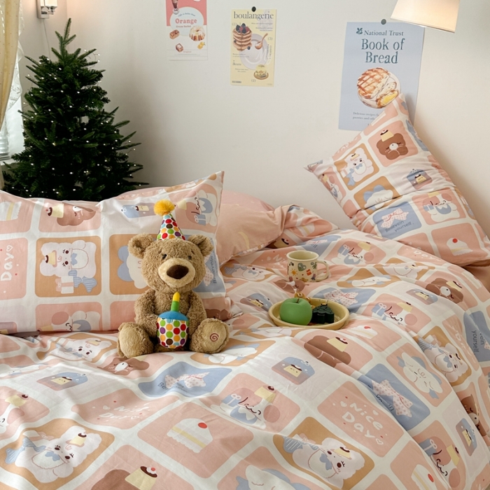 91家纺网 家纺一手货源 找家纺 昔可家纺 2023新款圣诞系列全棉四件套 可爱面包师