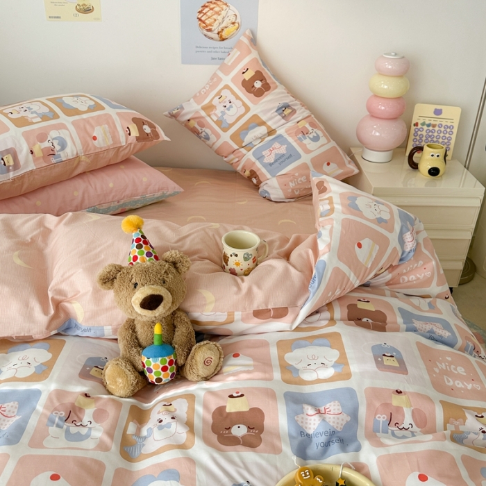 91家纺网 家纺一手货源 找家纺 昔可家纺 2023新款圣诞系列全棉四件套 可爱面包师