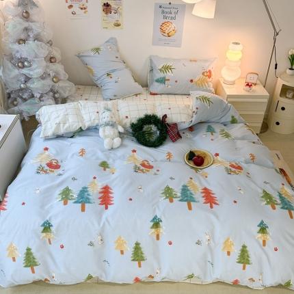 昔可家纺 2023新款圣诞系列全棉四件套 圣诞女孩