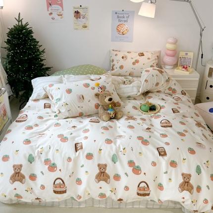 昔可家纺 2023新款圣诞系列全棉四件套 柿子熊