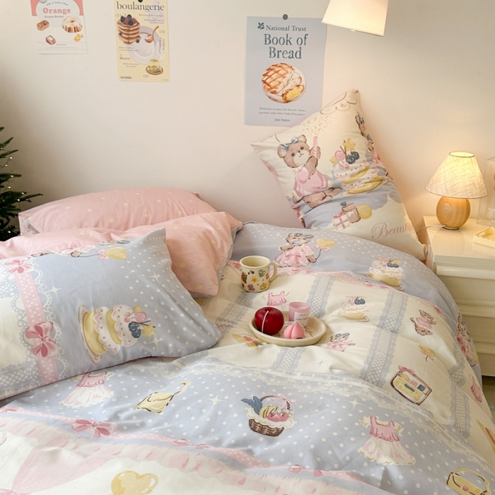 91家纺网 家纺一手货源 找家纺 昔可家纺 2023新款圣诞系列全棉四件套 熊熊派对