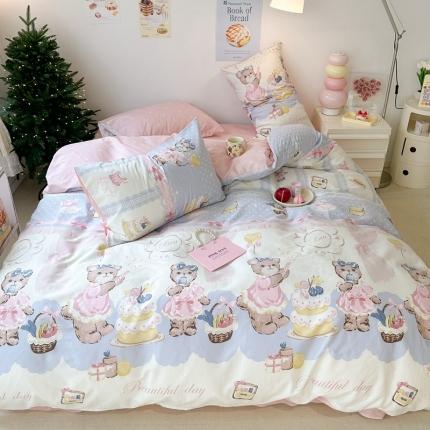 昔可家纺 2023新款圣诞系列全棉四件套 熊熊派对