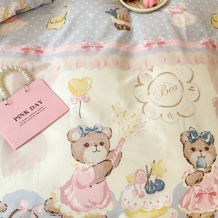 91家纺网 家纺一手货源 找家纺 昔可家纺 2023新款圣诞系列全棉四件套 熊熊派对