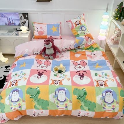 91家纺网 家纺一手货源 找家纺 昔可家纺 2023新款迪士尼系列全棉四件套 乐园连连看