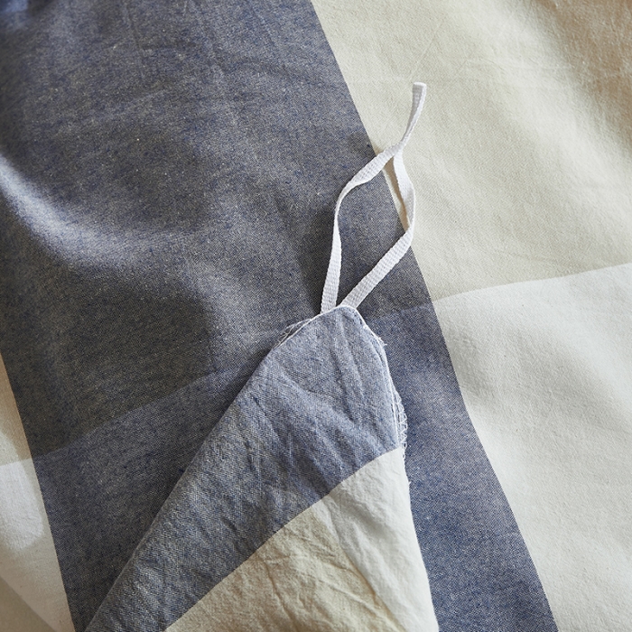 91家纺网 家纺一手货源 找家纺 安力森/诚臻酒店用品 2023新款学生宿舍寝室上下铺全棉色织四件套 蓝大格