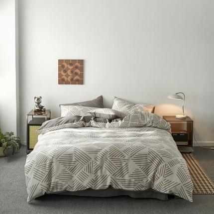 91家纺网 家纺一手货源 找家纺 总酒店宾馆民宿布草套件全棉三层纱提花四件套