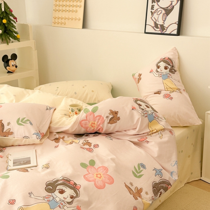 91家纺网 家纺一手货源 找家纺 昔可家纺 2023新款迪士尼系列全棉四件套 白雪公主