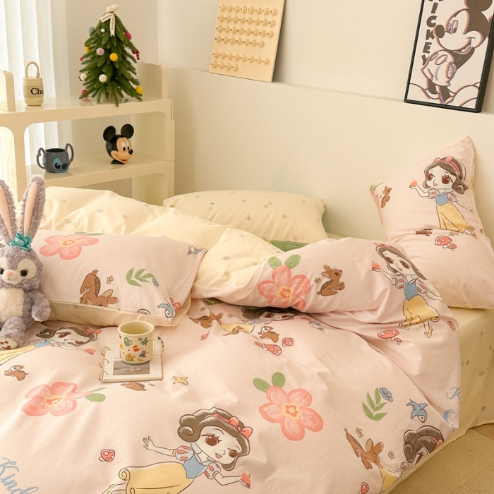 91家纺网 家纺一手货源 找家纺 昔可家纺 2023新款迪士尼系列全棉四件套 白雪公主
