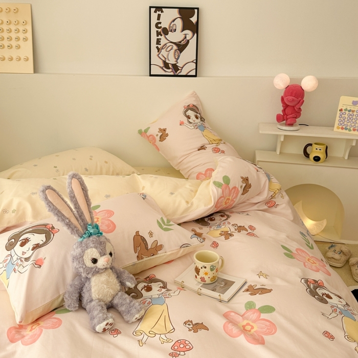 91家纺网 家纺一手货源 找家纺 昔可家纺 2023新款迪士尼系列全棉四件套 白雪公主