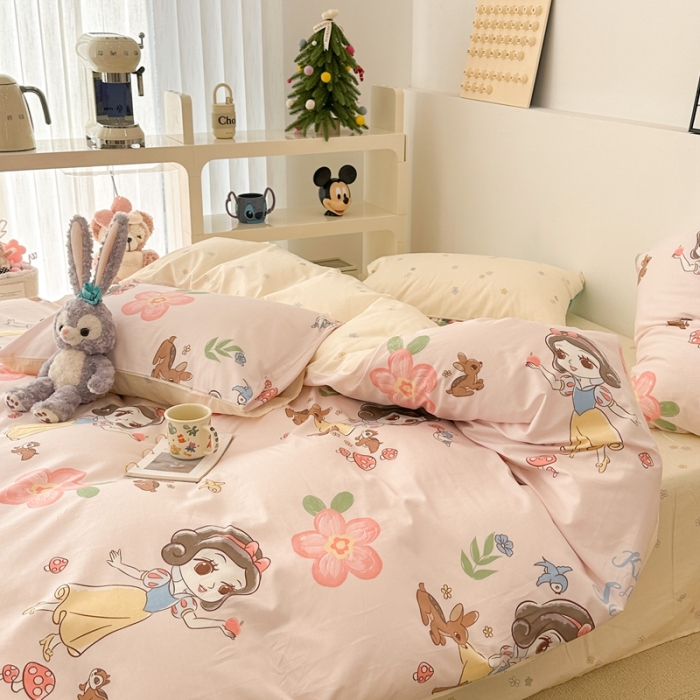 91家纺网 家纺一手货源 找家纺 昔可家纺 2023新款迪士尼系列全棉四件套 白雪公主