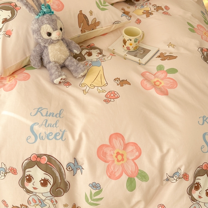 91家纺网 家纺一手货源 找家纺 昔可家纺 2023新款迪士尼系列全棉四件套 白雪公主