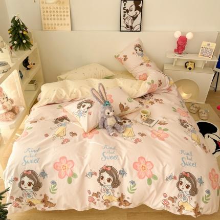 昔可家纺 2023新款迪士尼系列全棉四件套 白雪公主