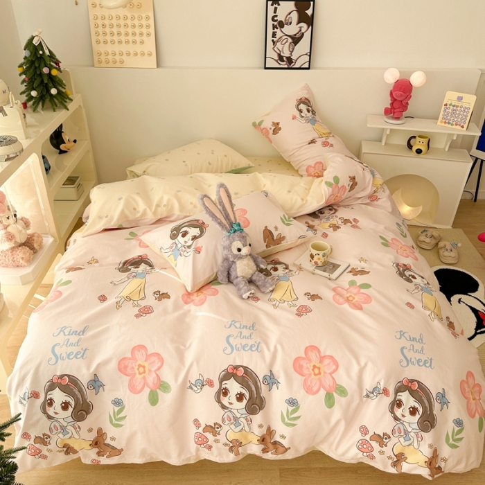 91家纺网 家纺一手货源 找家纺 昔可家纺 2023新款迪士尼系列全棉四件套 白雪公主