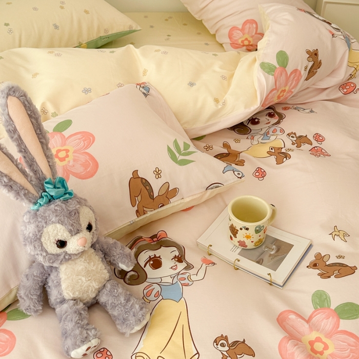 91家纺网 家纺一手货源 找家纺 昔可家纺 2023新款迪士尼系列全棉四件套 白雪公主