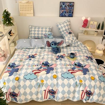 昔可家纺 2023新款迪士尼系列全棉四件套 冲浪史迪仔