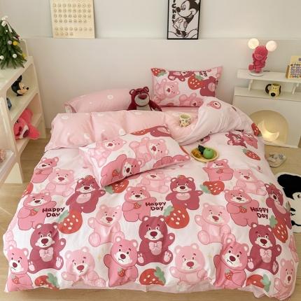 昔可家纺 2023新款迪士尼系列全棉四件套 好多草莓熊