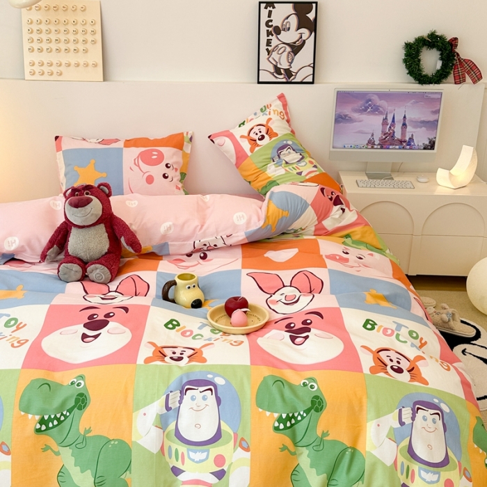 91家纺网 家纺一手货源 找家纺 昔可家纺 2023新款迪士尼系列全棉四件套 乐园连连看