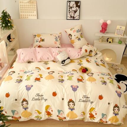 昔可家纺 2023新款迪士尼系列全棉四件套 七个小矮人